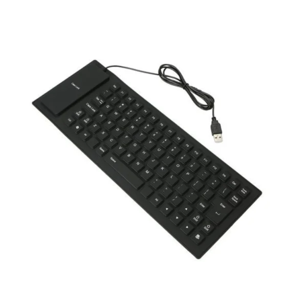 Foldable Silicone Waterproof Keyboard, USB Wired Rollup Keyboard