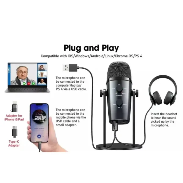 Jmary MC-PW10 Professional Multifunctional USB Recording Microphone