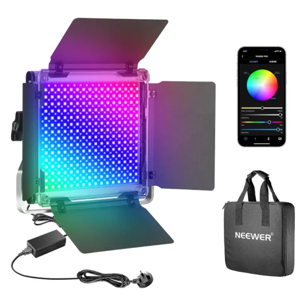 660PRO RGB LED Video Light with APP Control, 50W Video Lighting 360°Full Color
