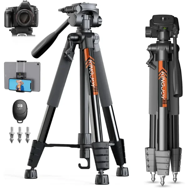 76 Inch KINGJOY Tripod for Cameras, Compact Camera Tripods & Monopods for DSLR