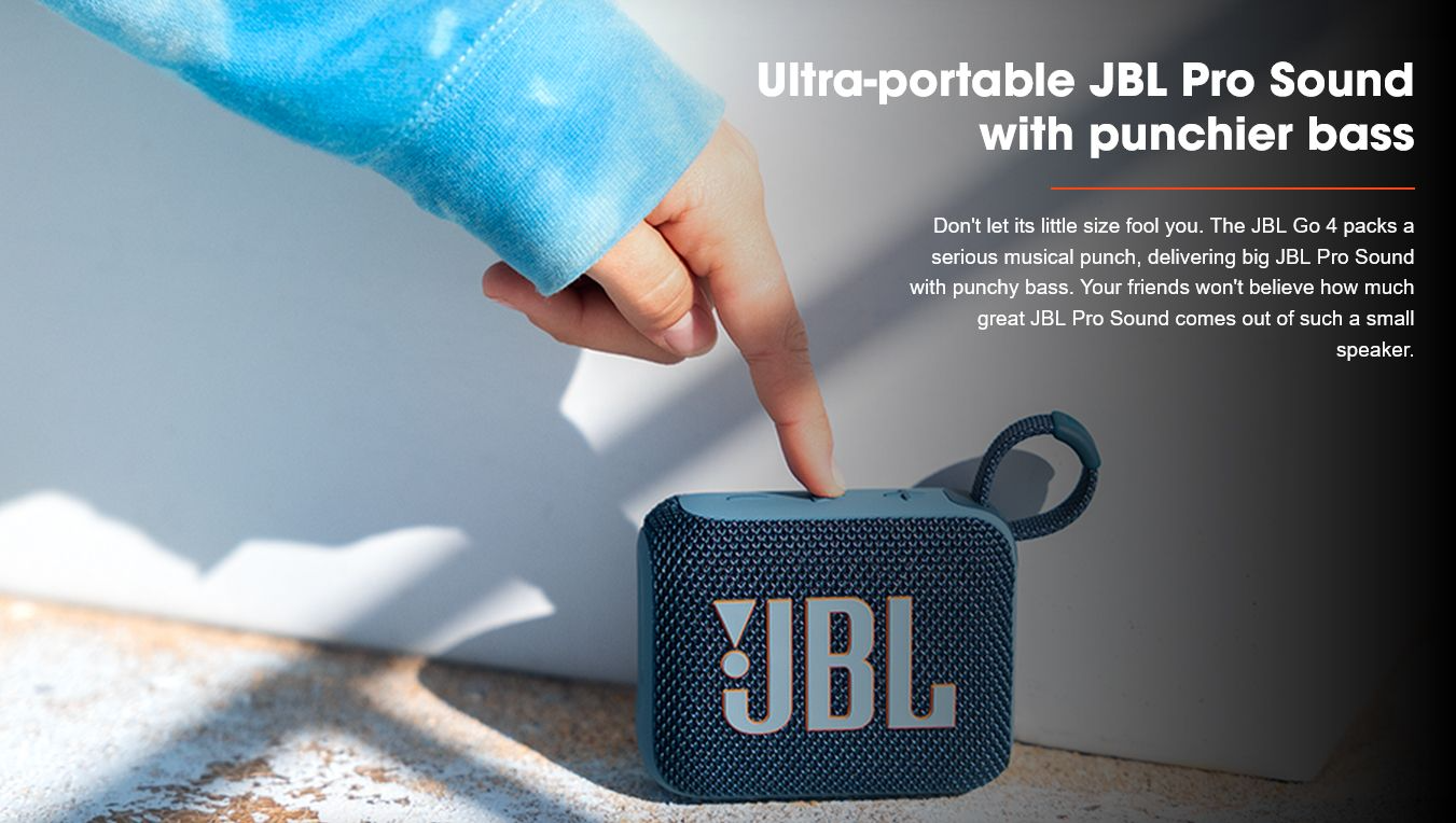 JBL GO 4 Waterproof Ultra Portable Bluetooth Speaker 